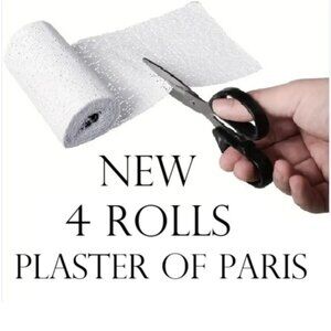 4X Navaris Plaster of Paris Cloth Rolls Gauze Bandages Body Casts 10x300 cm 4 Pa